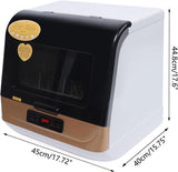 Countertop Dishwasher with 3 Washing Programs, Compact Dishwasher 360°Streak-Free Deep Cleaning