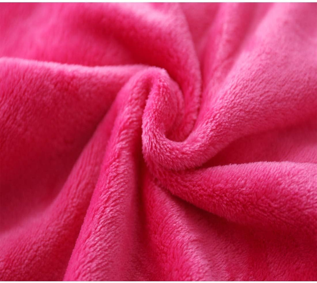 Girls Fleece Hooded Robes, Warm Printed Bath Robe for Kids Soft Fuzzy Bathrobe for Gifts