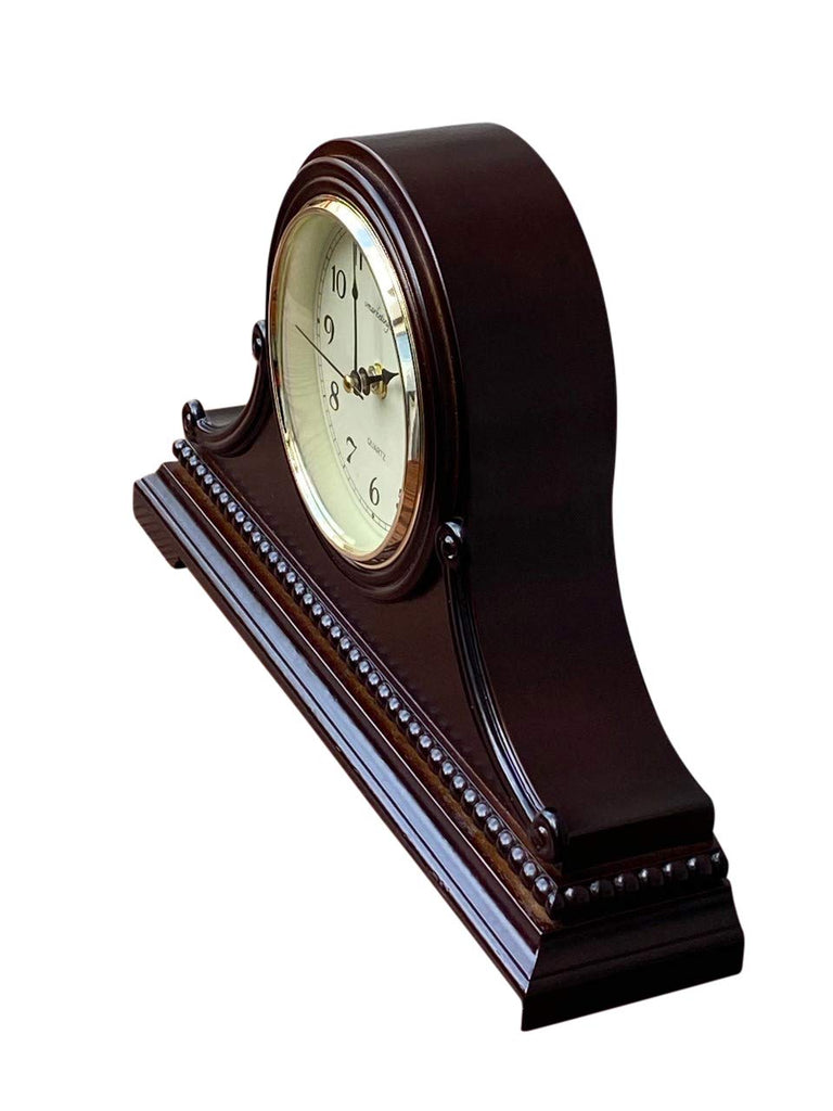 Mantel Clocks, Battery Operated, Silent Wood Table Clock with Westminster Chimes On The Hour, Solid Wooden Shelf