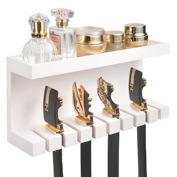 Belt Storage Organizer With Double Shelving Platform, Wall Mount Hanger Rack for Closet, Universal Holder for Men and