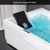 Whirlpool Bathtub 2 Person Jetted Bathtub 71" Massage Whirlpool Tub with 18 Water Jets+20 Air Jets,3 Sided Apron