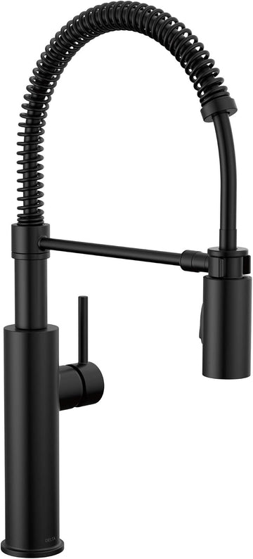 Antoni Pro Style Commercial Kitchen Faucet with Pull Down Sprayer, Single Hole Matte Black Kitchen Sink Faucet