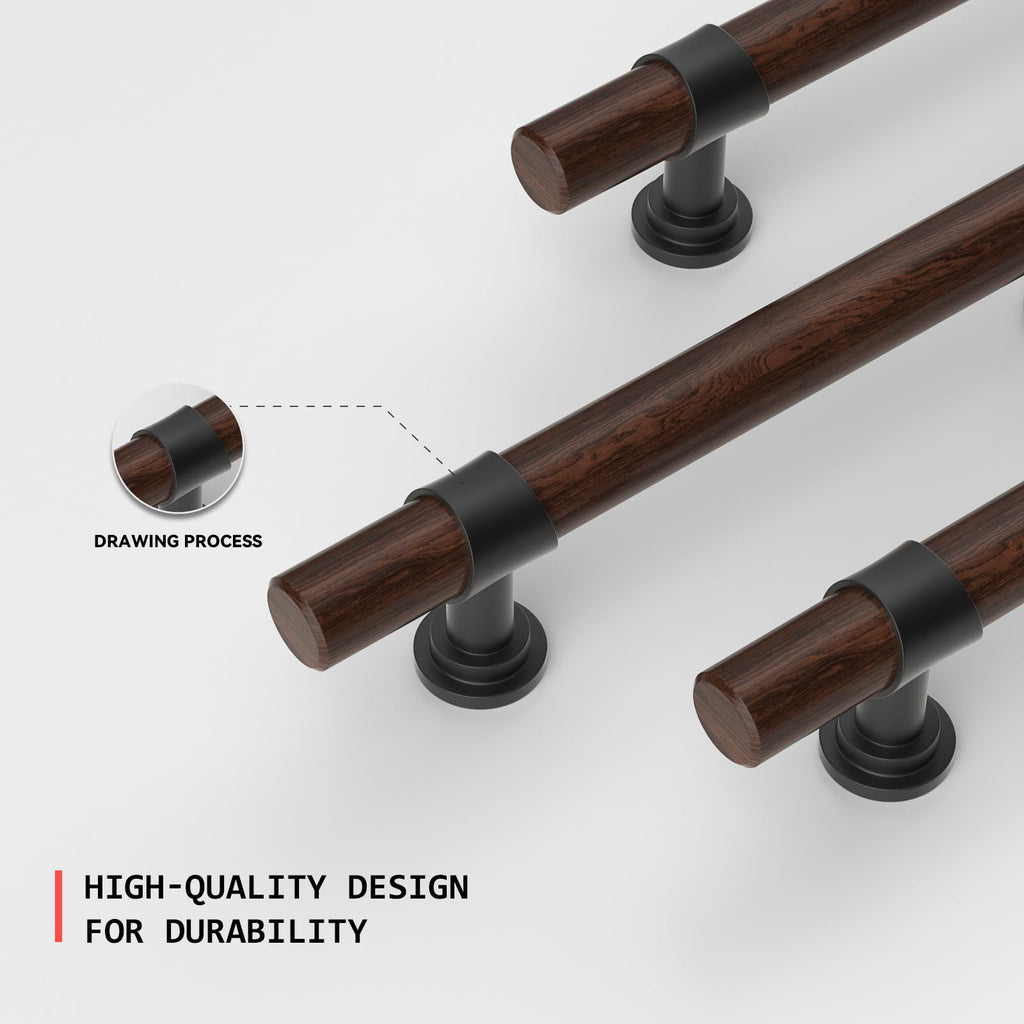 10 Pack 5 Inch Hole Center Wood Cabinet Pulls Black Cabinet Handles