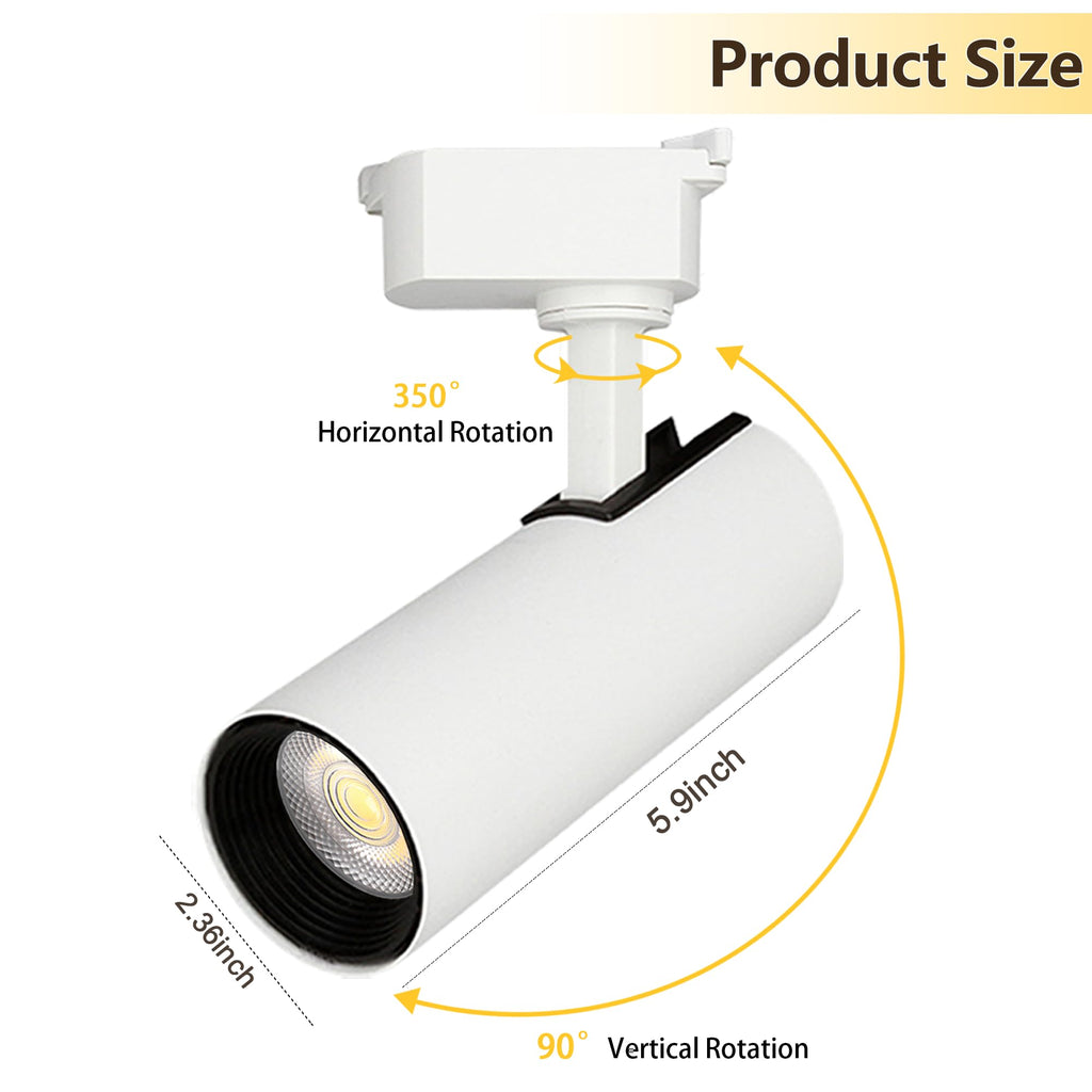 Plug in H Type LED Track Lighting Kits Dimmable Adjustable Angle Heads