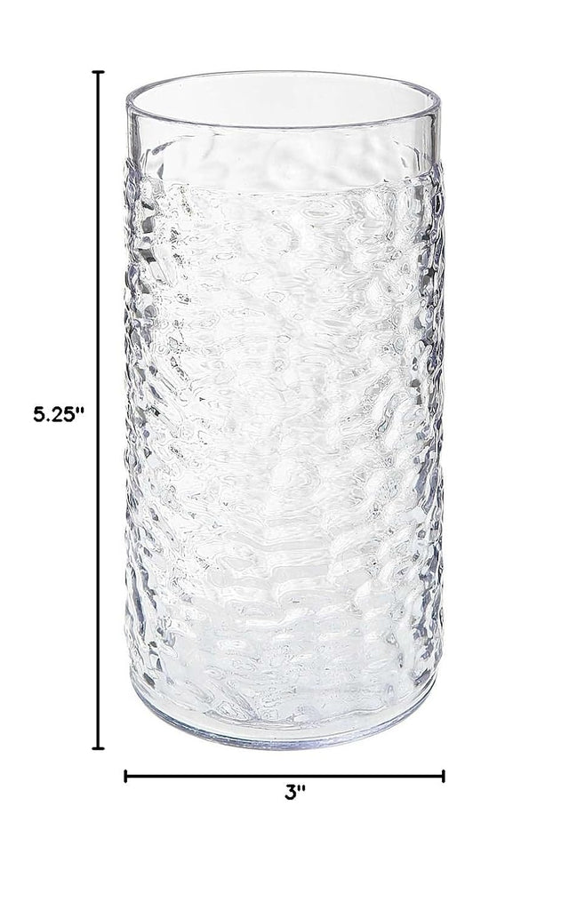 G.E.T. 3316-CL-EC Heavy-Duty Shatterproof Plastic Pebbled Tumbler, 16 Ounce, Clear (Set of 4)