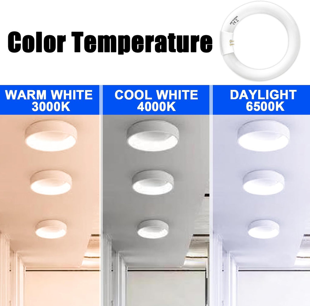 FC8T9 22W and FC12T9 32W Set Daylight, 8 inch T9 22 Watts Circular Light Bulbs, 12 inch 32 Watts Circline Fluorescent