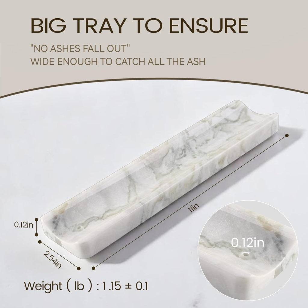 Marble Incense Holder, Incense Holder for Sticks, Incense Sticks Holder Ash Catcher for Meditation Yoga SPA, Natural