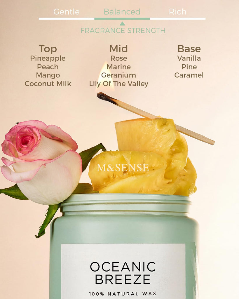 Candle Oceanic Breeze Home Scented, 19.4oz 110H Natural Soy Wax