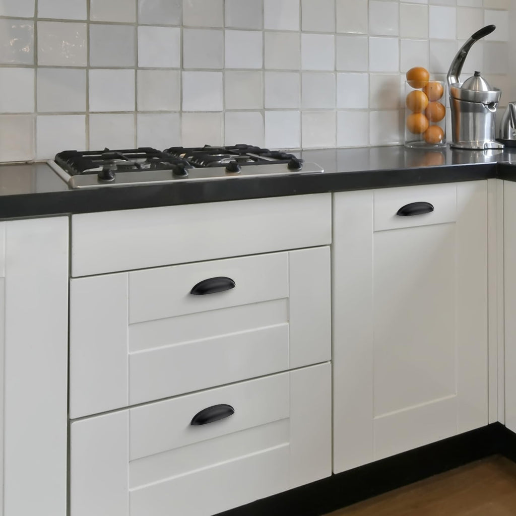 Matte Black Cabinet Pulls, Cabinet Handles, 5 Inch, 2 Pack