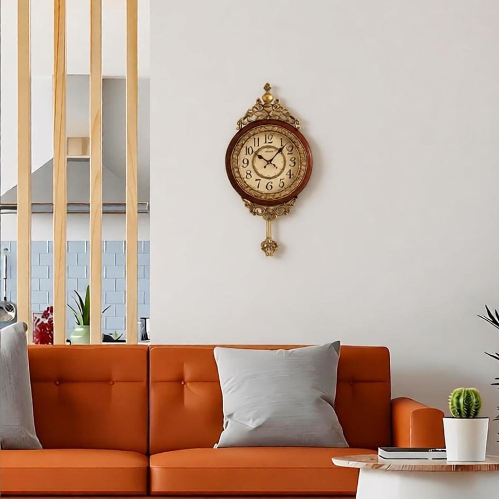 Elegant, Traditional, Decorative, Hand Painted Modern Grandfather Wall Clock Fancy Ethnic Luxury Handmade Decoration