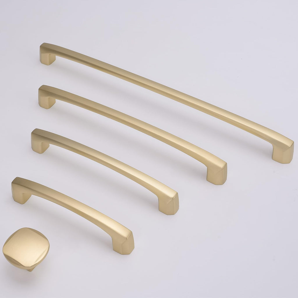 6 Pack 10 Inch Brushed Brass Kitchen Cabinet Handles
