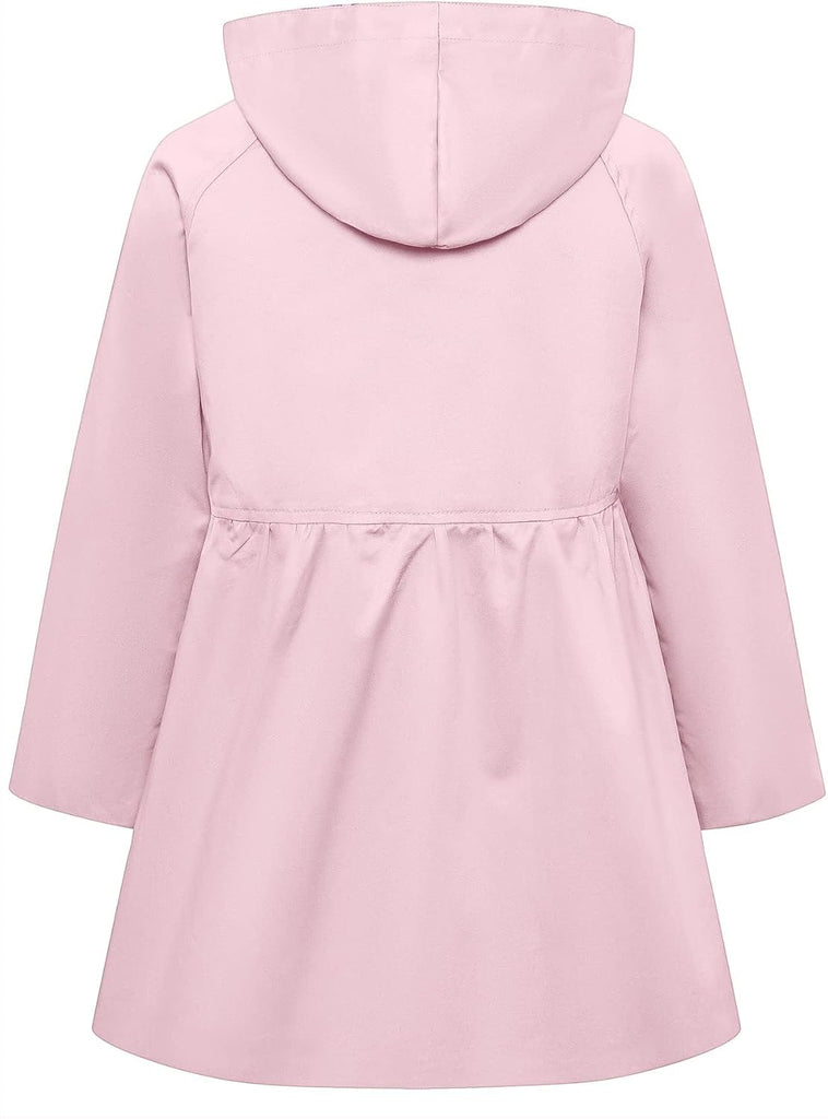 Girl's Single Breasted Trench Coat Hooded Dress Coat Outerwear