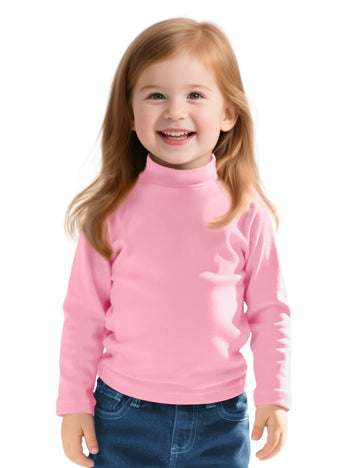 Toddler Girls Mock Turtleneck Shirts Long Sleeve Thermal T-Shirt