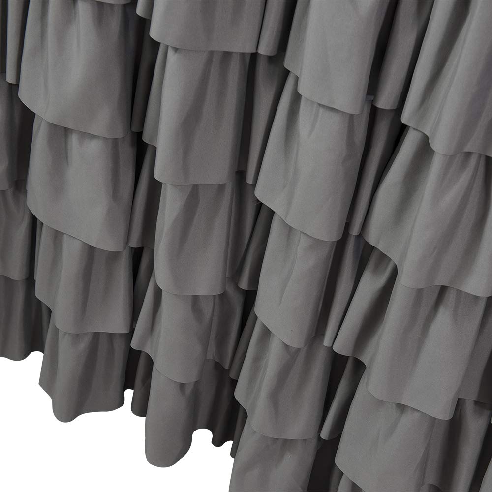 Gray Ruffle Shower Curtain, 72 x 84, Machine Washable Fabric