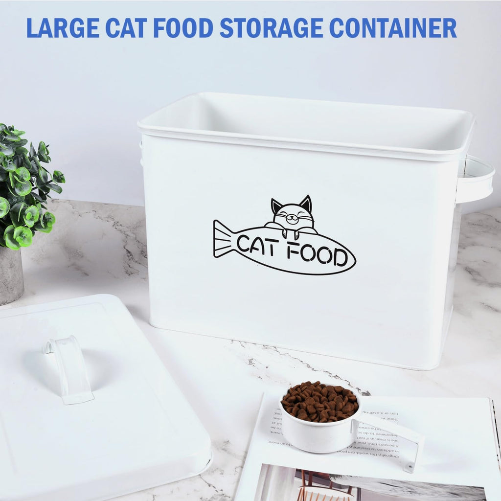 Large Dog and Cat Food Storage Container, Farmhouse Pet Food Storage Containers with Lid and Dry Food Scoop, Durable