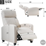 Recliner Chair Single Reclining Sofa Home Theater Seating with Lumbar Support and Padded Backrest for Living Room and