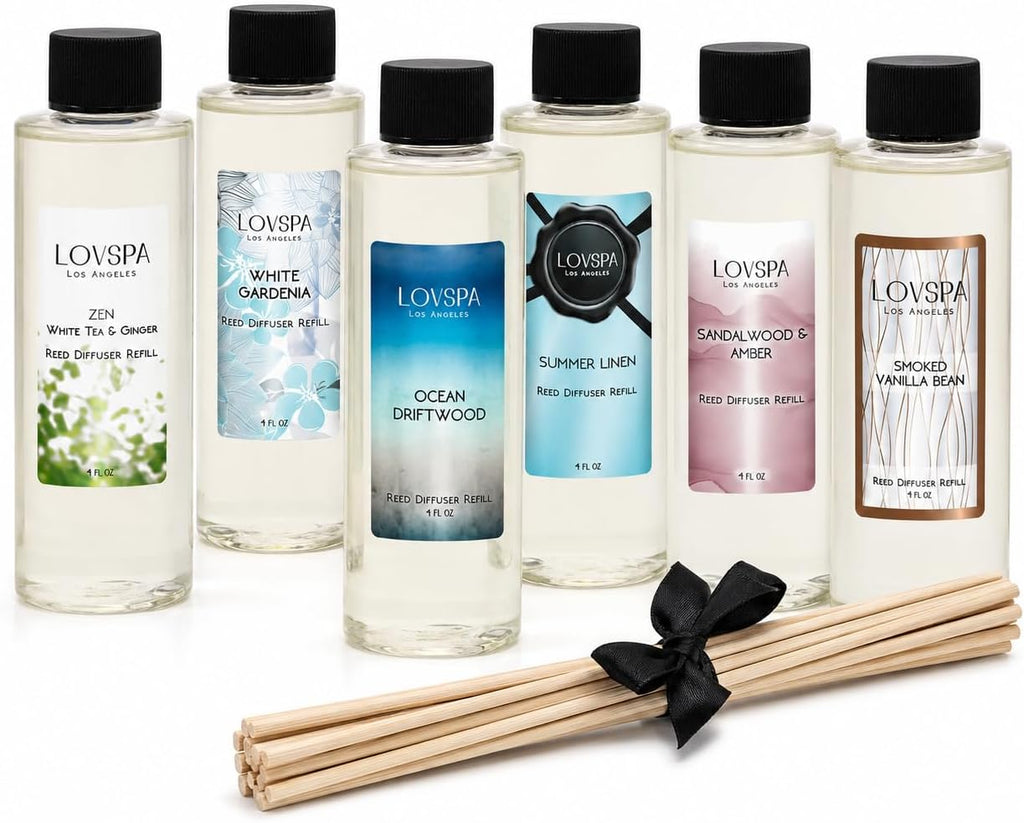 Vanilla & Patchouli Diffuser Oil - Luxury Essential Oils for Diffuser Refill & Air Freshener Room Spray - Set of 4