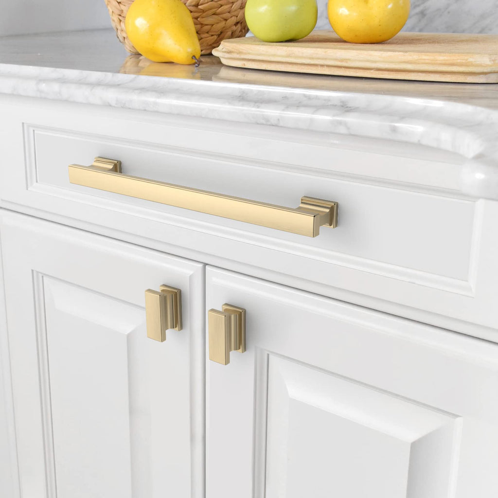 10 Pack 7 inch Brushed Brass Kitchen Cabinet Handles