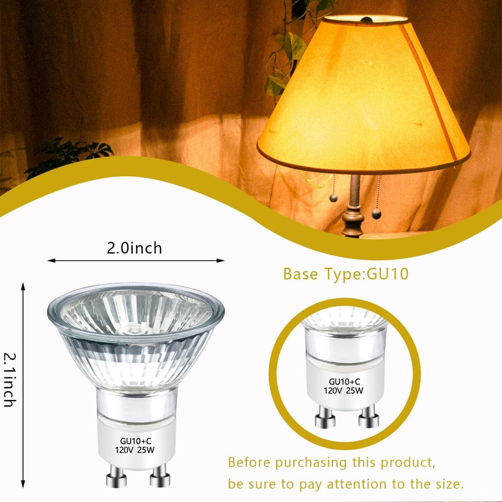 Halogen Bulb 25 Watt GU10 120V NP5 Replacement Bulb for Candle Warmer, Scent Wax Burner, Fragrance Melt, Warming Bulb