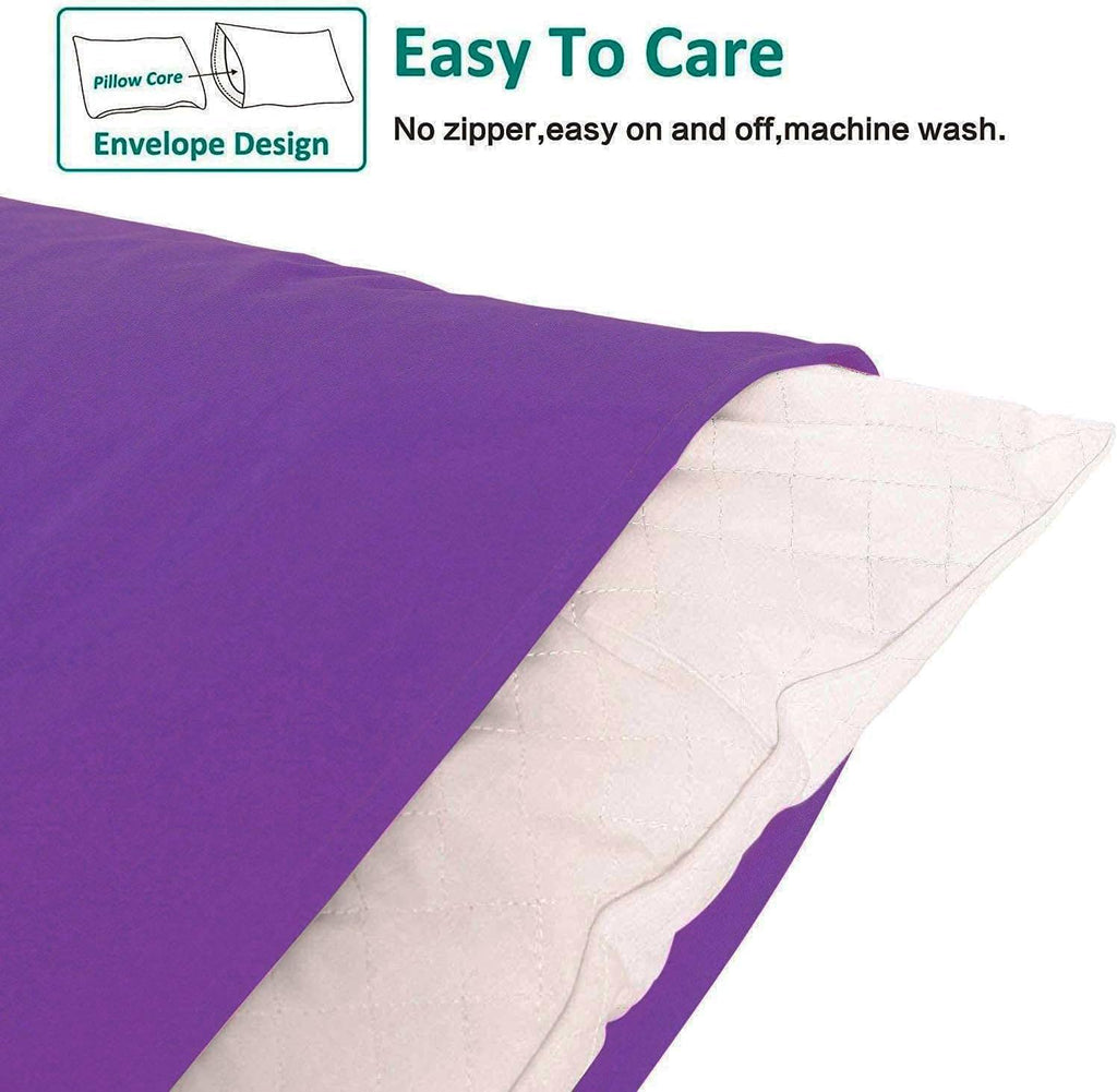Egg Plant - Long Staple Extra Large Pillowcases 1000 Thread Count Set of 2 Egyptian Cotton 25 x 43 Inches Fits The