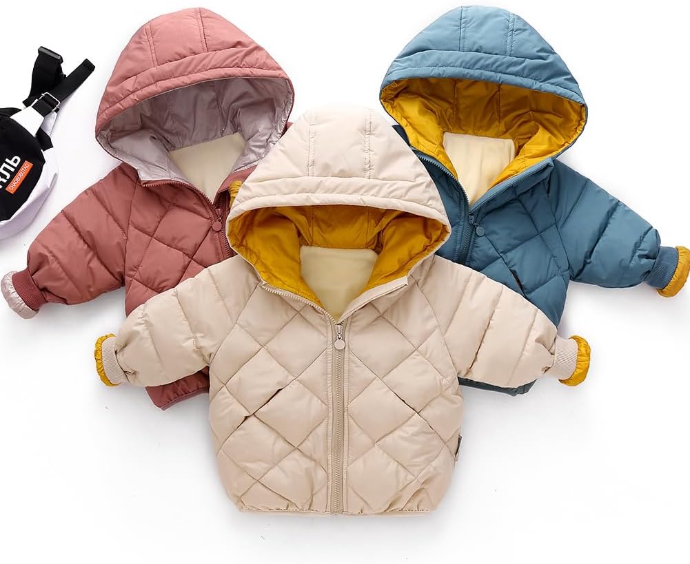 Toddler Boys Girls Winter Jacket,Hooded Neck