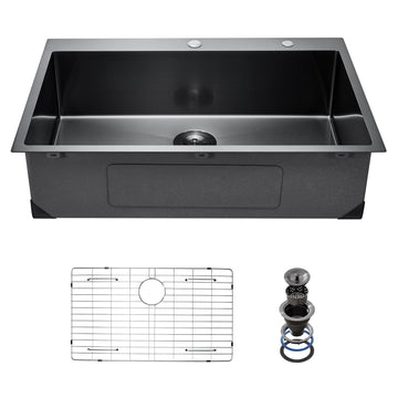 33 inches Kitchen Sink Workstation, Farmhouse Basin with Accessories