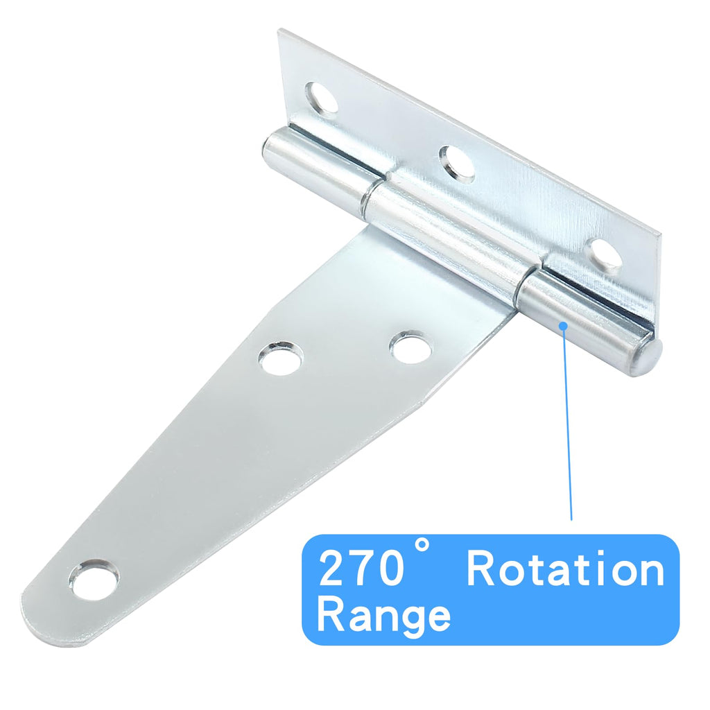 6Pack 3 Inch Silver T-Strap Shed Hinge