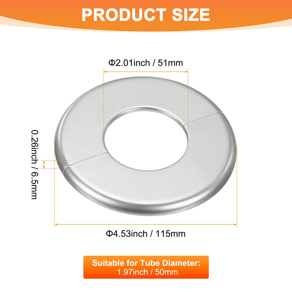 1-Pack Wall Split Flange, ABS Round Self-Adhesive Escutcheon Plate Cover Buckle for 50 mm/1.97 in Dia Pipe