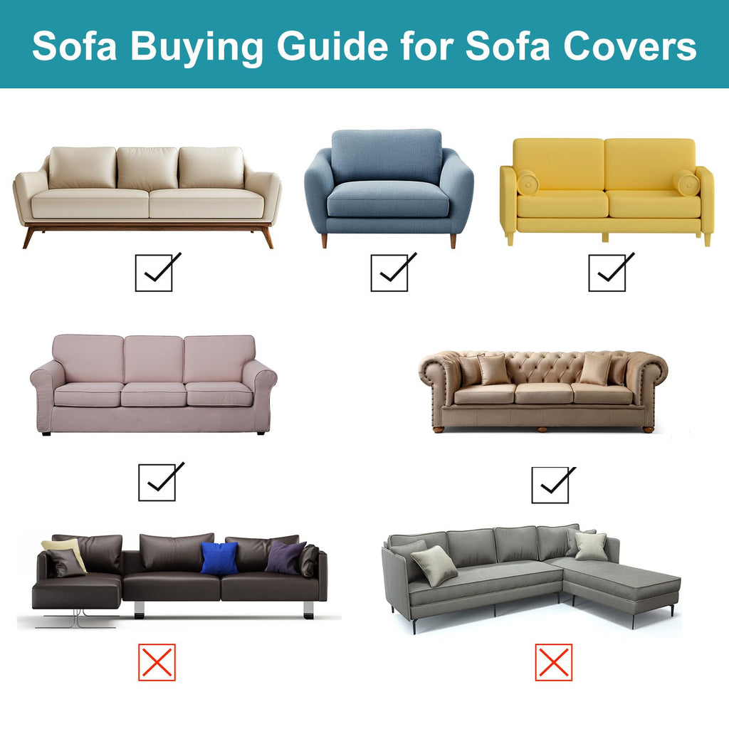 4 Seater Stretch Couch Cover for 3 Cushion Sofa, Beige