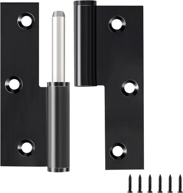 6 Pack Door Hinges Black Matte 3.5in x 2.5in Stainless Steel Door Hinge with Square Corner