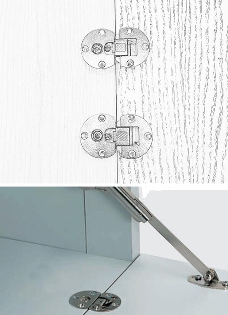2 Pieces)-90 Degree Page Turning axis Adjustable Cabinet Door Concealed Hinge Special Table Drop Down Hinge Flush