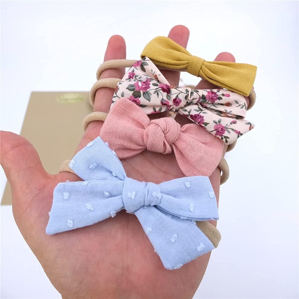 Baby Headband with Bows for Newborn Toddler,Hair Bow Elastic Nylon Headbands Hairbands for Baby Girls Infant Hair