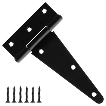 Matte Black T Gate Hinges for Wood Shed Barns 4 Pack 6 Inch 2.5mm
