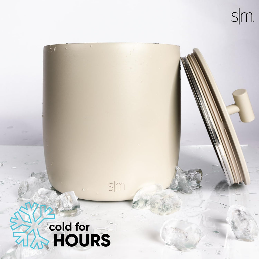 Vacuum Insulated Ice Bucket with Lid and Scoop | For Cocktail, Champagne, Wine, Beer, & Hosting | Stainless Steel