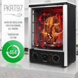 Vertical Countertop Oven with Rotisserie, Bake, Broil, & Kebab Rack Functions - Adjustable Settings - 2 Shelves