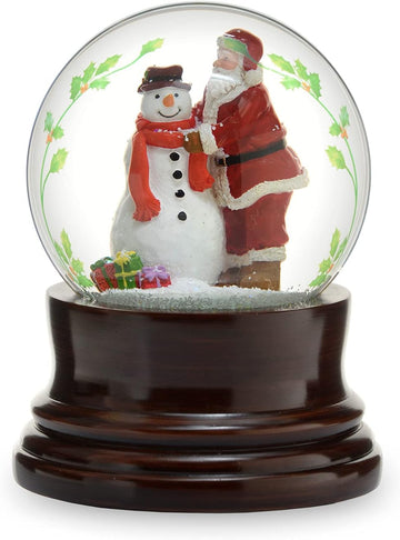 San Francisco Music Box Santa Snowman Musical Snow Globe