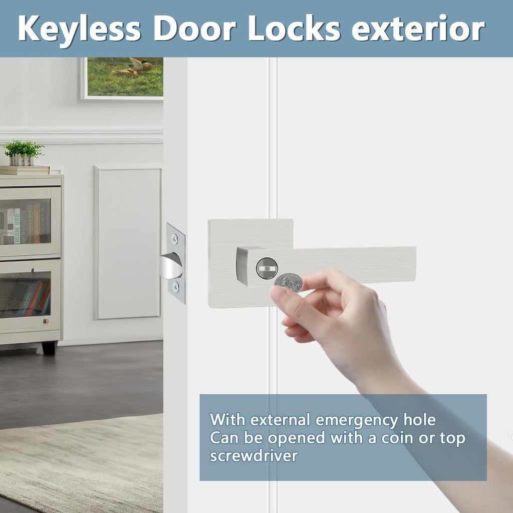 10 Pack Satin Nickel Privacy Interior Door Levers