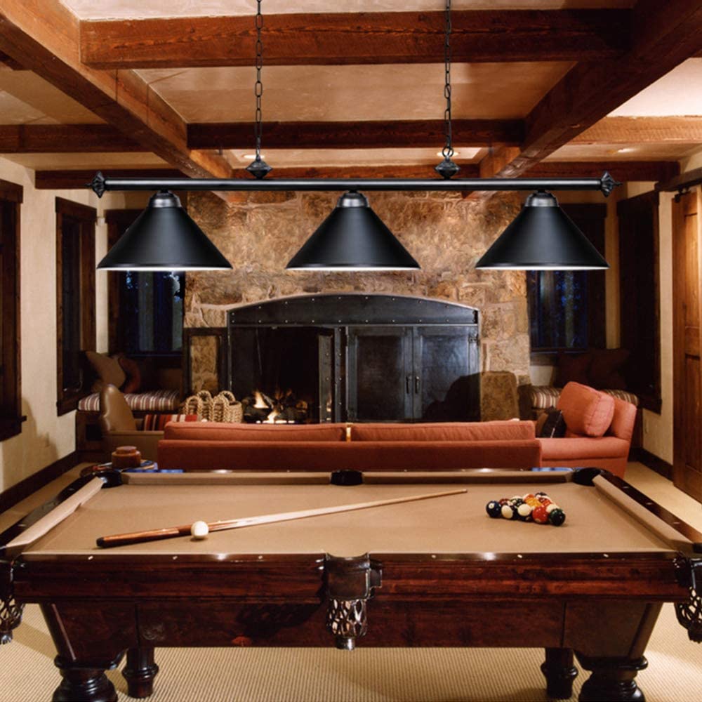 3 Light Pool Table Light for Game Room, Man Cave