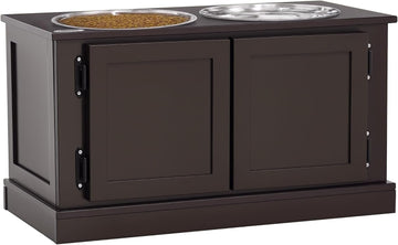 Elevated Dog Bowls for Large Dogs Raised Pet Feeder Station Coffee