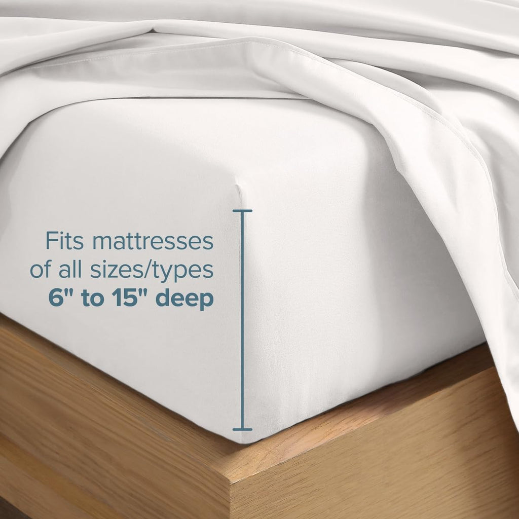 Hotel Luxury Sheet Set, Extra Soft - 6 Piece Set - Deep Pockets - Easy Fit - Cooling & Breathable - Wrinkle, Fade