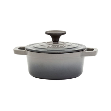& Clark 1-Quart Enameled Cast Iron Dutch Oven Pot with Lid, Gray