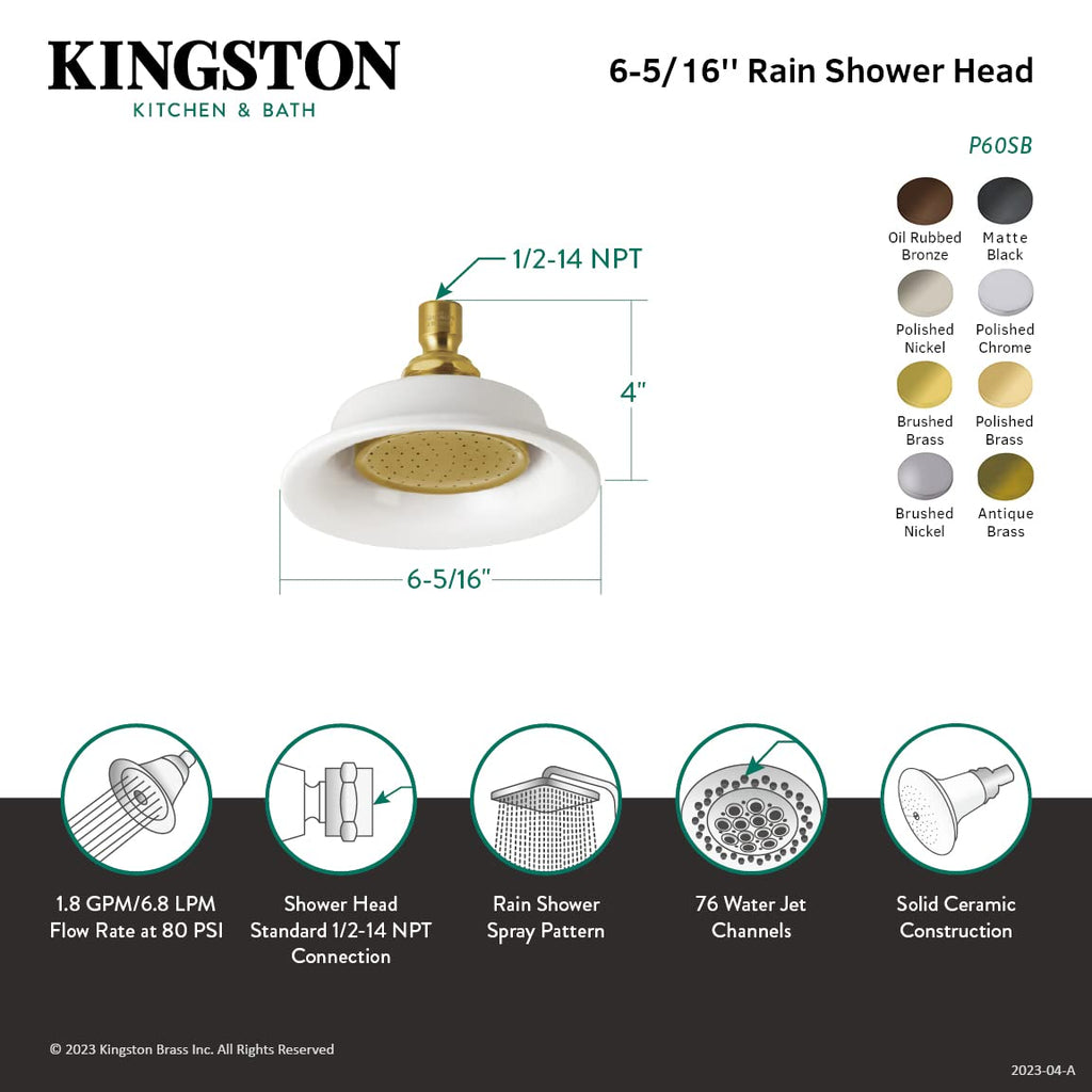 P60PB Designer Trimscape Victorian Sunflower Showerhead, Polished Brass 6.25 x 6.25 x 4