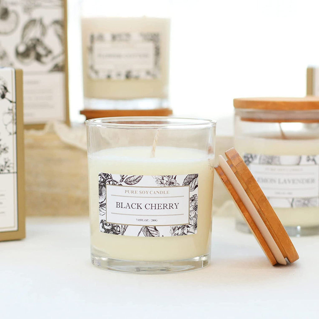 Black Cherry Merlot Soy Candles with Messages, Fall Candles Bestfriend Gift, Energizing Fruity Scent