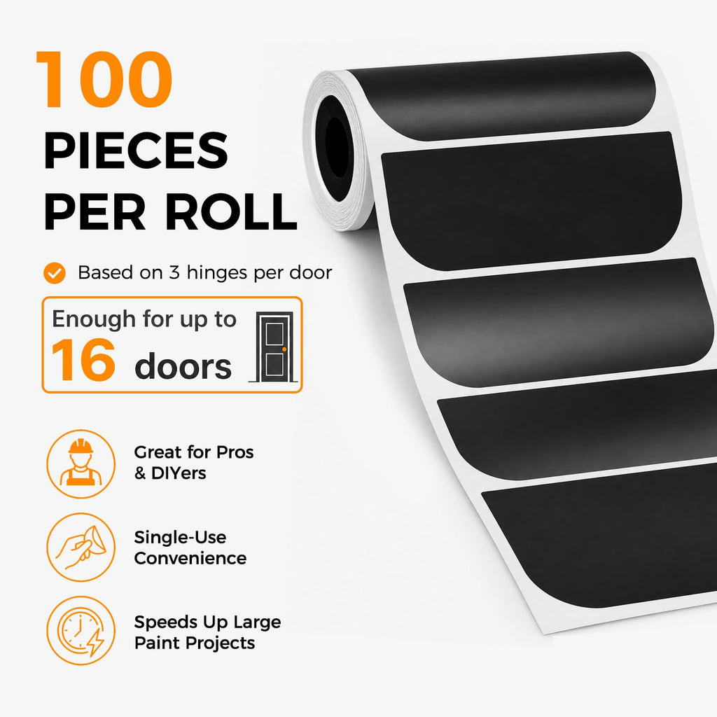 100 Pack 3.5" Door Hinge Masking Covers for Painting