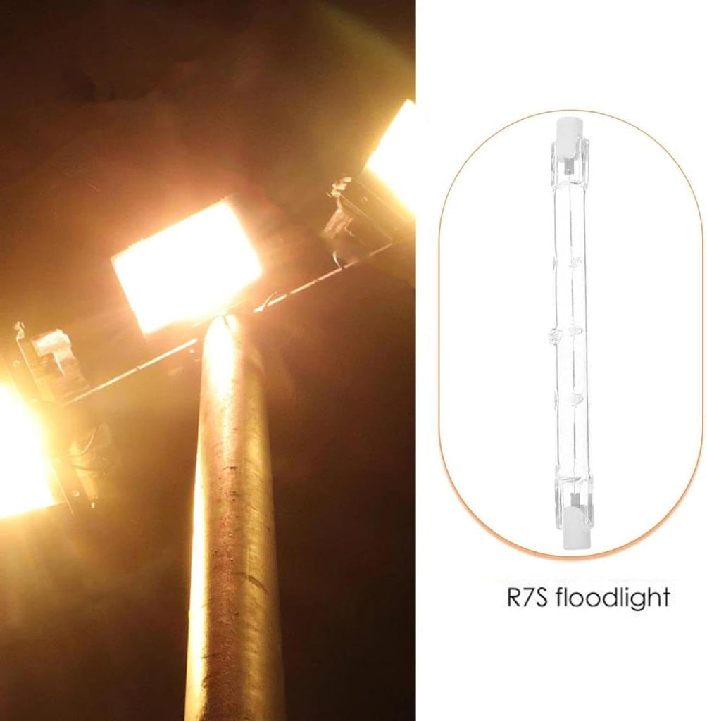 2PCS J Type Halogen Light Bulb R7s Halogen Bulb 118mm Dimmable 230V/110V 2700K Warm White for Floodlight Security
