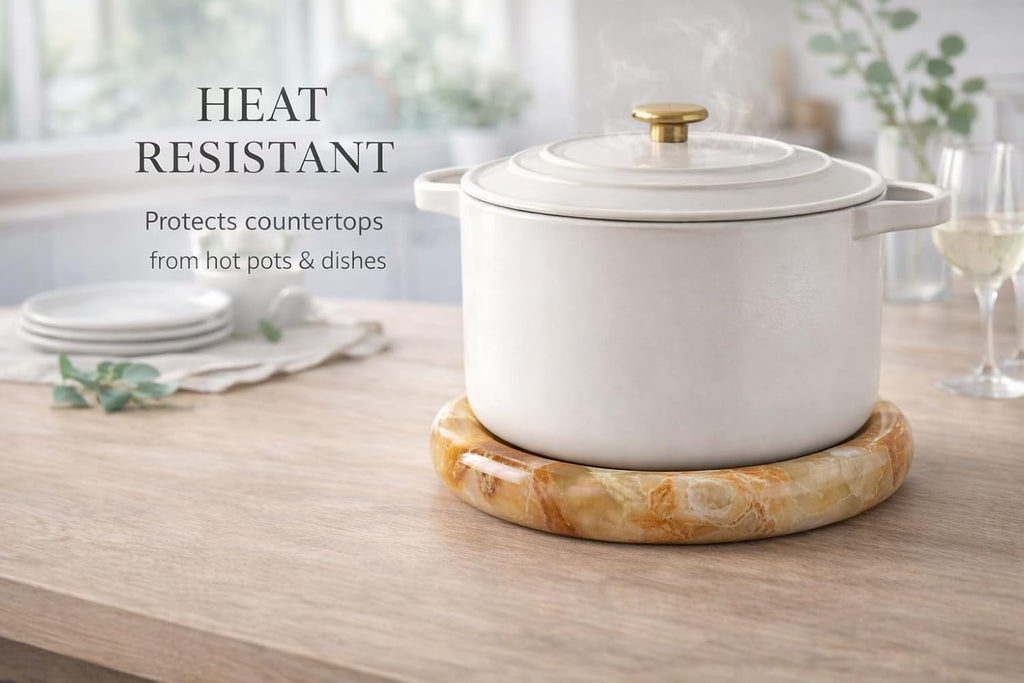 Marble Trivet, Stone Trivets for Hot Dishes - Set of 2