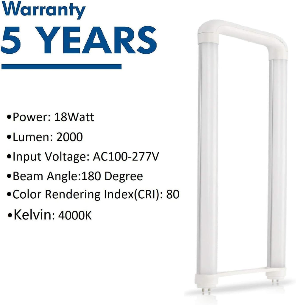 30 Pack T8 T12 18W U Bent LED Tube Light, 18W(40W Equivalent) U Bent 2x2 Foot T8 T12 U Bend U-Bent LED Tube U Shaped