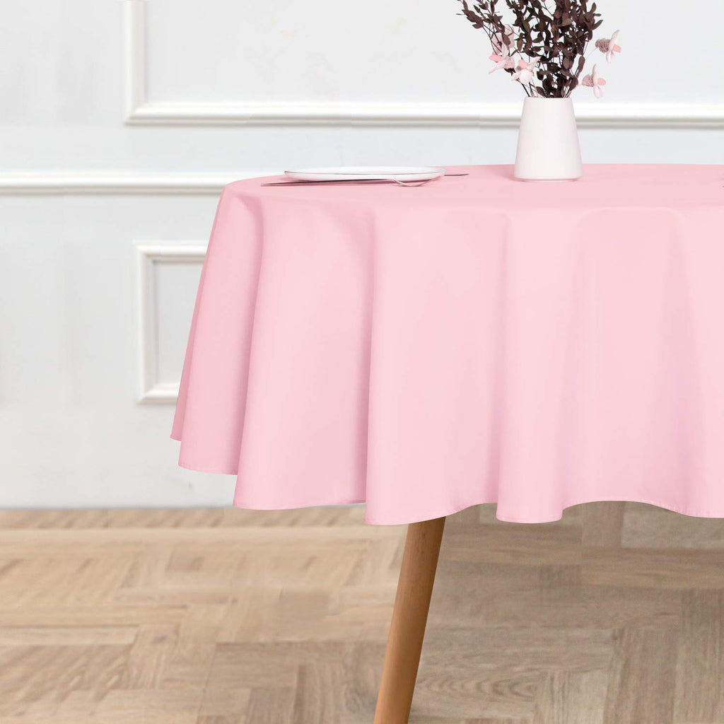 Round Tablecloth 48 Inch Fits 20-36 Inch Tables, Pink