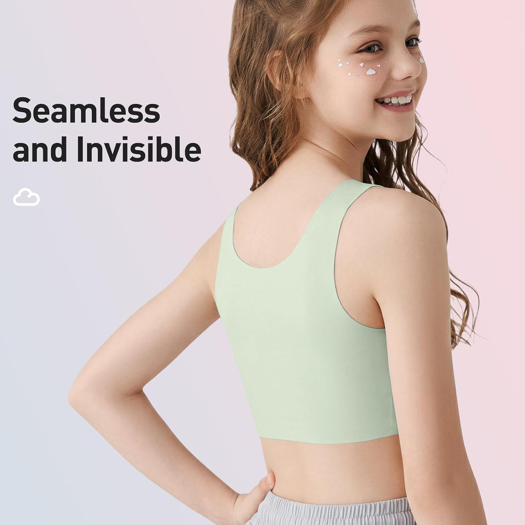 Girls Training Bras, Seamless No Pad Sports Bra Multipack