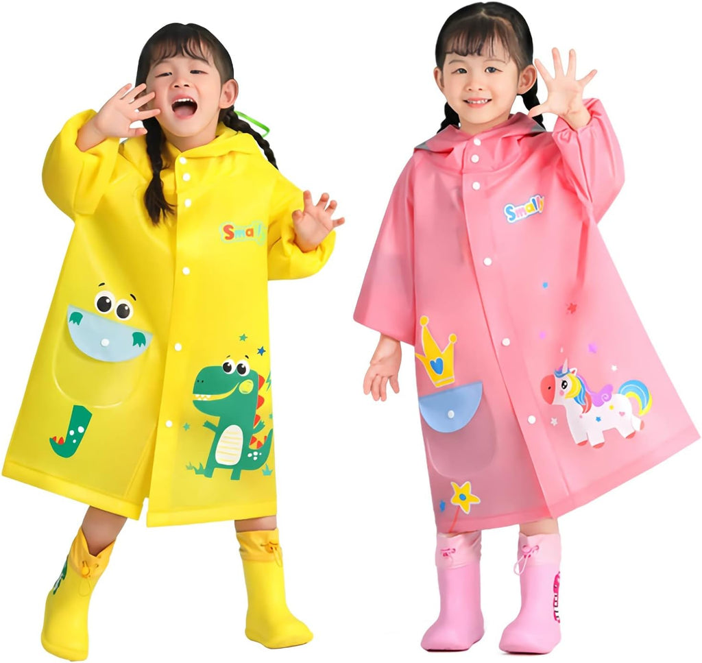 Raincoat Boys Girls Rain Jacket Hooded Dinosaur Poncho Waterproof Coat Outdoor Sports